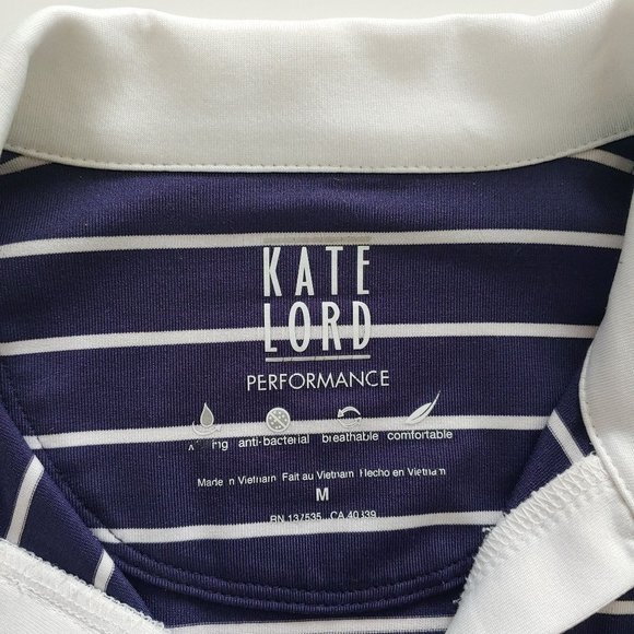 Kate Lord Performance Purple Striped Golf Shirt MEDIUM Breathable Short Sleeve - Picture 3 of 7